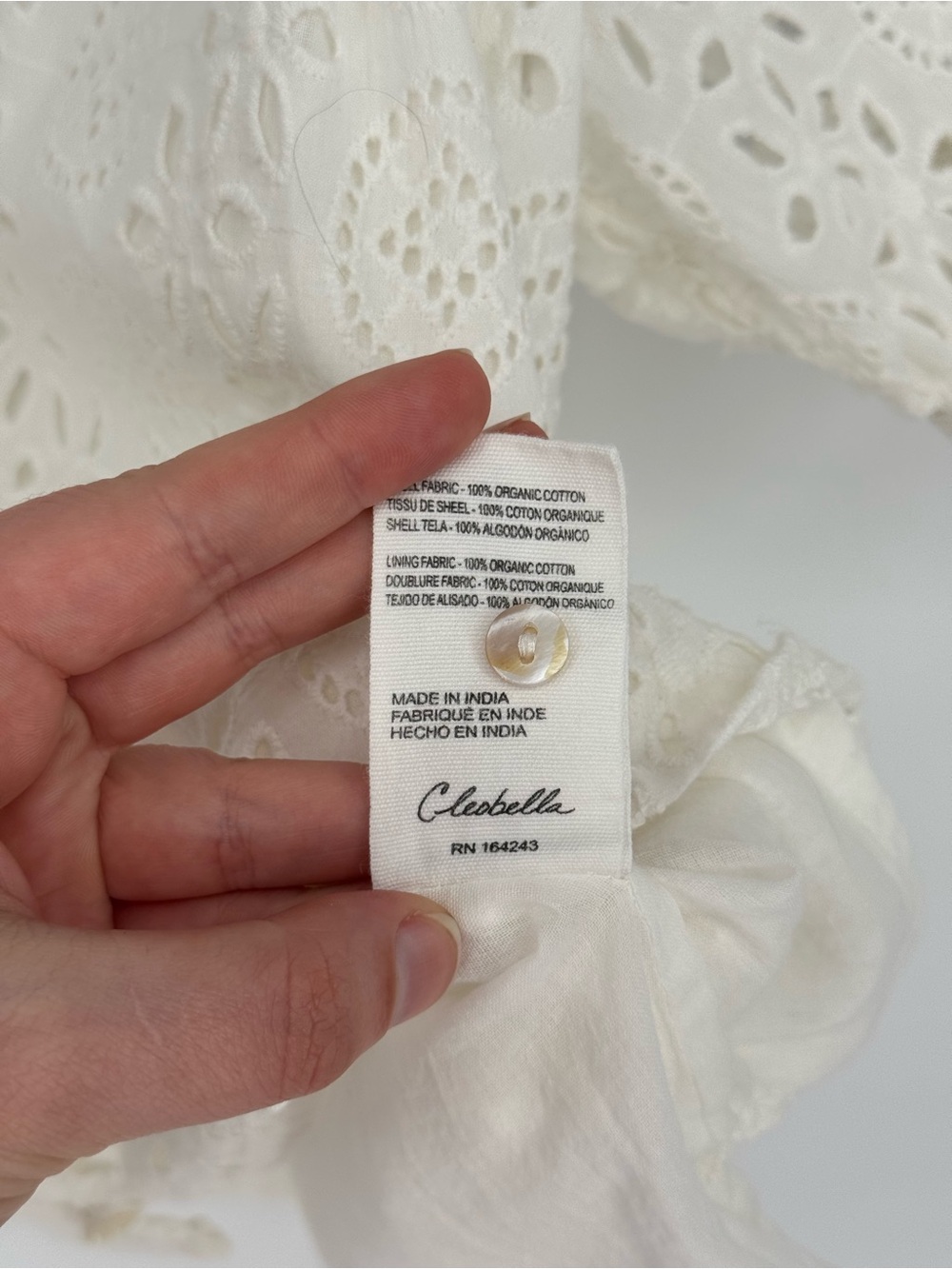 Cleobella Kate Blouse Small White Eyelet Puff Sleeve - Picture 10 of 10